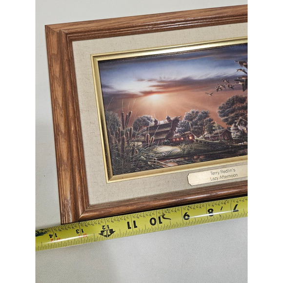 Terry Redlin "Lazy Afternoon" Personal Collage Series Linen Art Mini 12x8.5 - Picture 4 of 8